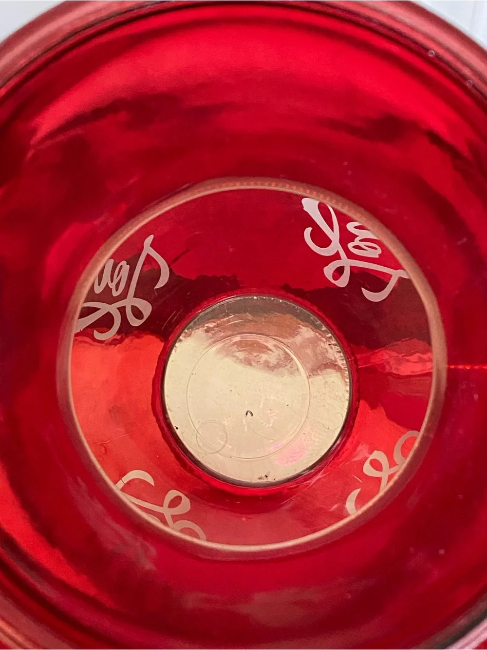 Red 'Love' Glass Vase Love Charm Valentines Day Flower Vase 11”